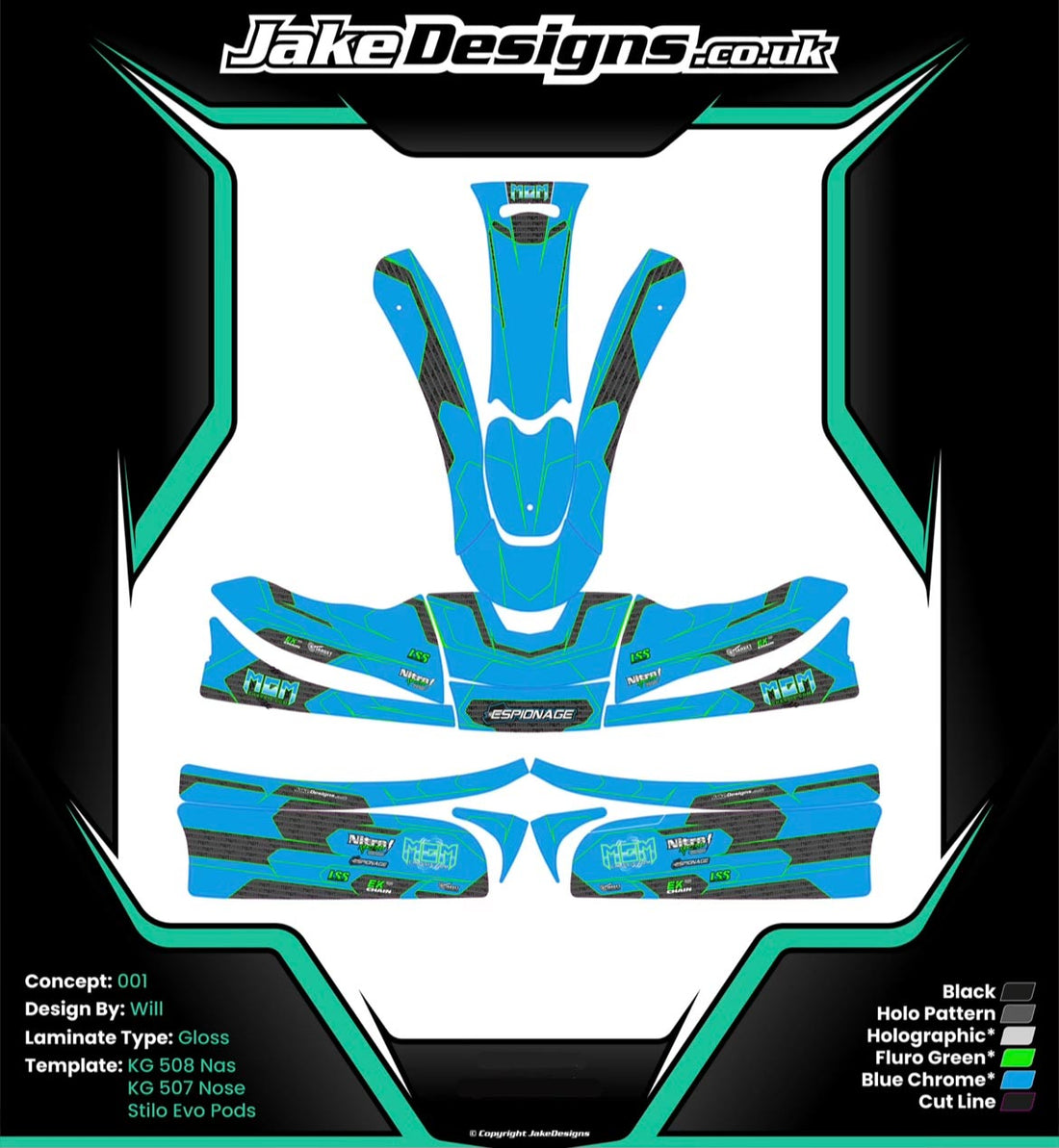 Jake Designs Decal Kit – MGM Chassis – Kart Racing Chassis and Parts ...